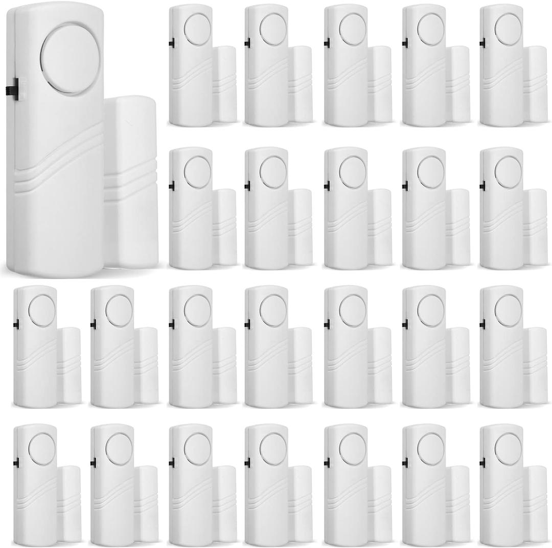 Xuhal 24 Pcs Door Window Alarm for Home Security Bulk Wireless Door Sensors Security Burglar Alarm Anti Theft for Safety, Home, Office, Garage, Apartment