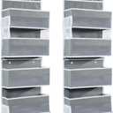 2 Packs 6-Shelf Over The Door Organizer, Flexible 1 Split into 2(4 Packs 3-Shelf) Hanging Storage Wall Mount with 4 Side Pockets, Swing-Proof Behind Door for Bathroom Closet, Grey