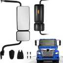 Black Door Mirror with Signal Light Power Heated Adjustable Mirrors Right Passenger Side fit for 2011+ Hino 238 258 268 338 Semi Trucks (Right)