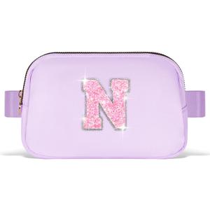 Graduation Gifts for Teens Kids Daughter Sister Her - Birthday Gifts for 3 4 5 6 7 8 9 10 11 12 13 Year Old Girls,Fanny Pack Crossbody Bag Belt Bag Cute Trendy Stuff | Lavender,Initial N
