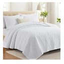 White King Size Quilt Bedding Set with Pillow Shams, Summer Lightweight Bedspread Coverlet, Soft Quilted Blanket Thin Comforter for All Seasons