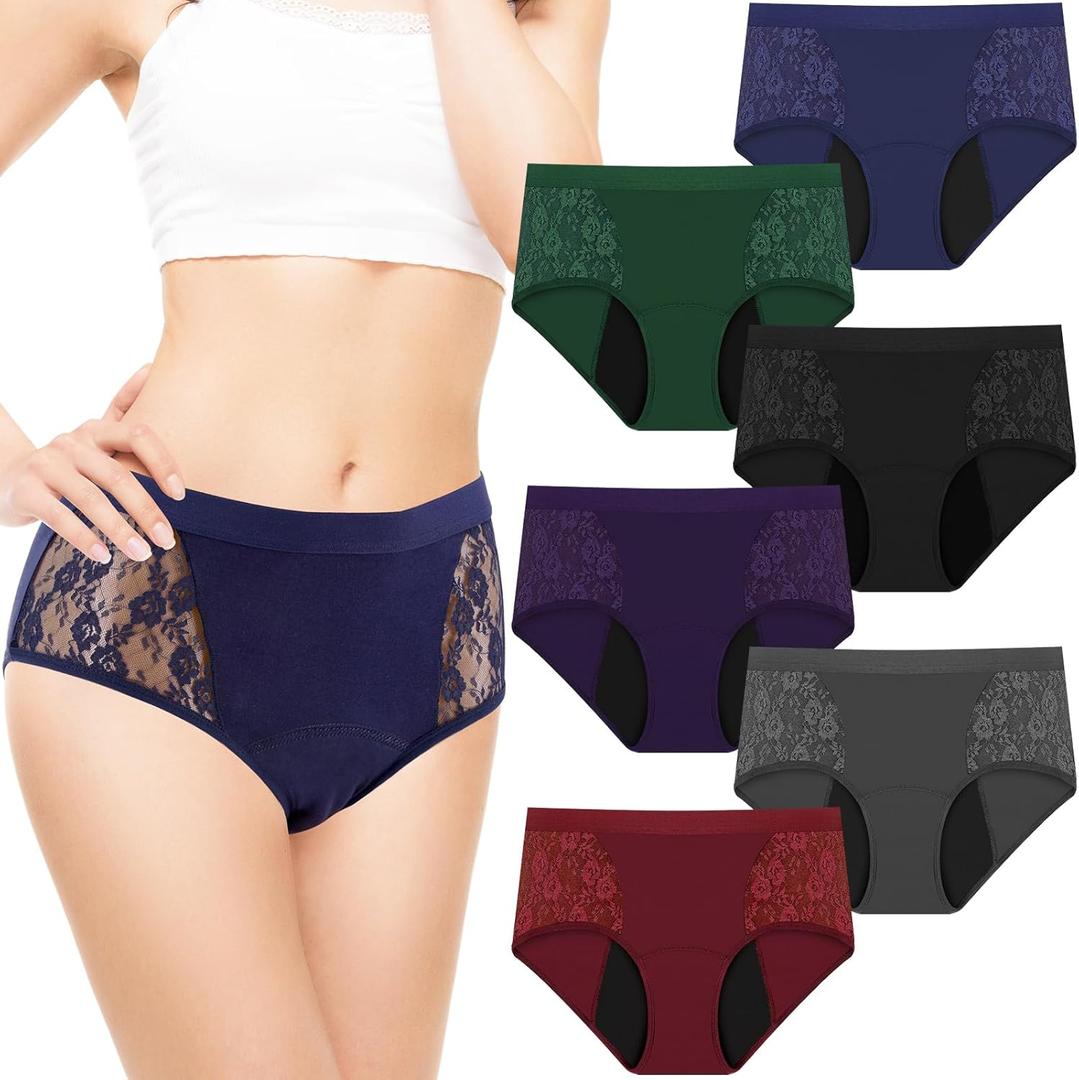 TUXIYA 6Pack XL Incontinence Underwear for Women, Leak Proof Underwear | Incontinence Underwear for Women Washable & Reusable for Leakage Protective Panties