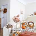 GEEORY Fall Throw Pillow Covers 16x16 Inch Set of 4, Pumpkins Floral Wreath Mason Jars Blessed Autumn Seasonal Decorative Farmhouse Decoration for Home G558-16