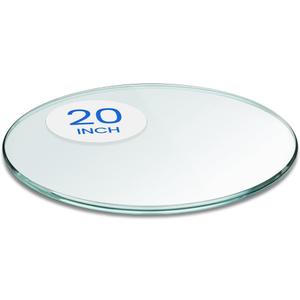 Dulles Glass 20" Round Glass Table Top, 3/8" Thick Clear Tempered Replacement Glass, Pencil Polished Edge for Coffee, Dining, Patio Tables & Furniture Protection