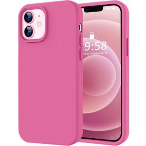LOVE 3000 Designed for iPhone 12 Case/iPhone 12 Pro Case, Premium Silicone with [Soft Anti-Scratch Microfiber Lining] Shockproof Protective Phone Case for Men Women Girls 6.1", Pitaya
