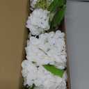 Mooncci 12.6'' White Hydrangea Artificial Flowers, 6Pcs Real Touch Latex Fake Hydrangeas with Short Stems & Leaves for Home Decoration, Party Floral Arrangements, Wedding Bouquet, Table Centerpieces