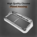 Grandroad auto Headlight Bezels Chrome w/Visor 12" LED Light Strip Replacement for 4x6 Lights Kenworth T400 T600 T800 W900B W900L Peterbilt 378 379 Western Star 4900 Freightliner, White Light