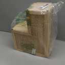 SHCMSADO Wood Stair Basket with Handles,Wicker Step Storage Basket -Natural