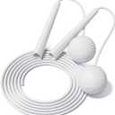 Jump Rope-Cordless & Corded Adjustable Jump Rope for Fitness with Large Ball for Home Gym & Travel for Men and Women (White)