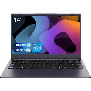14 inch Laptop Computer, 8GB DDR4 RAM 128GB SSD, 4-Core Processor (Up to 2.9GHz), Thin & Portable Notebook PC, WiFi, BT4.2