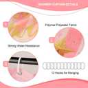 4 Pieces Santa Christmas Shower Curtain Set 72 x 72 in Winter Holiday Party Christmas Bathroom Curtain