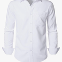 JEMITOP Men's Stretch Regular Fit Long Sleeve Dress Shirts Lightweight Business Casual Button Down Shirts with Pocket Large