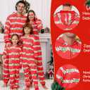 ANGELGGH Ugly Christmas Onesie Pajamas for Family, Lazy Family Matching One-Piece PJs, Holiday Sleepwear for Women Men Couple (Women, L, Red Stripe)
