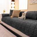 Washable Pet-Friendly Couch Covers for Dogs Fuzzy Pet Sofa Covers Dog Couch Blankets and Cushion Covers for Sofa (1pc/36"x 71"/Rectangular, Dark Grey)