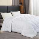 GOHOME 120x98 Oversized King Comforter All Season Extra Large King Size Microfiber Comforter Quilted Down Alternative Duvet Insert with 8 Corner Tabs (White)