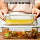 Razab 4 Pc (2700ML/ 91 Oz & 1520ML/ 51 Oz) Airtight Large Glass Food Storage Containers with Lids - BPA Free, Leak Proof Meal Prep Containers (2 Containers + 2 Lids) Microwave, Oven & Freezer Safe