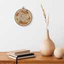 TLESKE Vintage Fall Pumpkin Leaves Round Wall Art Decor Framed 10x10, Beige Autumn Canvas vintage Wall Art Prints Artwork, Thanksgiving Wall Hanging Room Door Decor Decorations for Bedroom Living Room