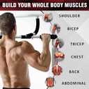 Pull Up Bar for Doorway, Upgrade Chin up Bar for Doorway Without Screws, Portable Strength Training Door Frame Pull-up Bars, Door Workout Bar with Foam Grips for Home (Silver)