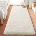 Soft Runner Rugs for Bedroom Hallways, 2x6 Area Rugs for Living Room, Modern Shaggy Carpets Fuzzy Rug for Boys Girls Dorm Nursery Home Decor Aesthetic, Upgrade Non-Slip Durable, Cream White