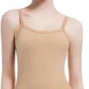 Spoxiyue Women's Nude Camisole Leotard with Straps - Perfect for Girls' Dance and Gymnastics