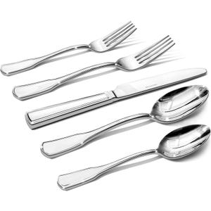 KINGSTONE 30-Piece Silverware Set, 18/10 Stainless Steel Flatware Set for 6, Tableware Cutlery Set, Utensil Sets for Home Restaurant, Mirror Finish, Dishwasher Safe