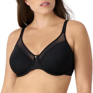 Bali Women's Underwire Bra, One Smooth U Ultra Light T-Shirt Bra, Convertible Bra (34D, Black)