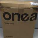 Oneach 22" Glass Table Lamps Set of 2, White Modern Bedside Lamp with LED Night Light for Living Room, Nightstand Lamp with USB Ports for Bedrooms, Study Room, End Table(2 Bulbs Included)