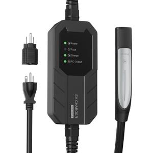 MEGEAR 16 Amps Level 1-2 Tesla Charger, NEMA 6-20 Plug with NEMA 5-15 Adapter, Portable Electric Car Charger Compatible with Tesla Models X/Y/3/S and Cybertruck
