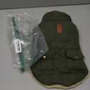 ASENKU Warm Dog Winter Coat, Waterproof Dog Coat for Cold Weather, Fleece Dogs Jacket with Ultra Thick Plush Lining Leash Hole Storage Pockets for Small Dogs (Green, Small)