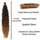 Ombre 1B/30/27 Braiding Hair Pre stretched Hypoallergenic Knotless Curly Crochet Braids Ez Braid