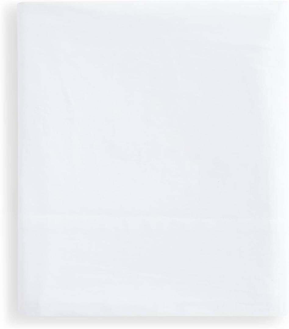 Linen Closet Fitted Sheet 100% Cotton Percale, Cool & Crisp, Brushed for Softness, Deep Pocket Fits Mattresses up to 17", Breathable, Durable, Easy Care, 1-Piece Bottom Sheet, Queen Size, White