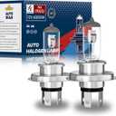 9003/H4 Halogen Headlight Bulb, 12V 55W Head Lamps, 4000 Lumens, 3800KH4 Head Light Bulbs for Car, High and Low BeamAutomotive Light BulbsPack of 2
