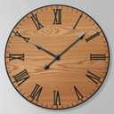 Large Wall Clock 24 Inches - Decorative Wall Clock Large With Real Wood & Roman Numerals - 24 Inch Clocks For Living Room Decor - Large Farmhouse Clocks - Big Wall Clock For Living Room
