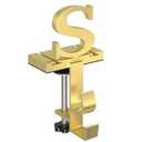 Paulmele Monogrammed Christmas Stocking Holder with Initials, 2 in 1 Garland and Stocking Letter Hanger for Mantle, 2 Hooks Gold Letter Stocking Holder for Xmas Fireplace (Letter-S)