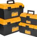 Toolbox Set (13 "15" 17 "19", 4 pieces) - Toolbox Storage Manager with Removable Tray, Suitable for DIY, Home Repair, Garage, RV, Student Use, Compact and Portable