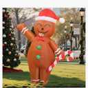 Gingerbread Costume Kids,Ages 9-12 Inflatable Funny Blow up Christmas Character Ginger bread man Costumes