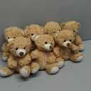 Liliful 7 Pieces 8 Inch Bear Stuffed Animal Bulk Stuffed Animals Plush Toys Bear Party Favors for Baby Shower Birthday Party Gifts Supplies(Light Brown)