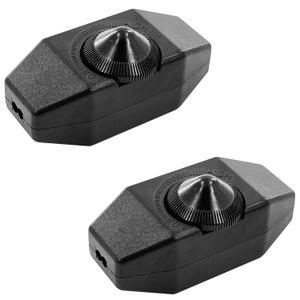 Upgraded UL-Certified 2-Pack Inline Dimmer Switch, Full Range Rotary Cord Switch Replacement for Table Lamp, Floor Lamp, Pendant Light, Works with Dimmable LED, Incandescent, Halogen Bulbs (Black)
