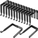 Amylove 12 Pcs Adjustable Cubicle Hanger Universal Partition Metal Cubicle Hooks Door Hanger, Adjusted to Fit Panels with 1 3/8 Inch to 3 1/2 Inch Thickness for Office Whiteboard (Black)