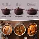 Vintage Style 6 Quart Dutch Oven Pot with Lid, Non Stick Enameled Cast Iron Dutch Oven for Bread Baking, Heavy-Duty, Oven Safe Ceramic Cookware Up to 500F for Baking, Braising, Stews, Roasting, Fig
