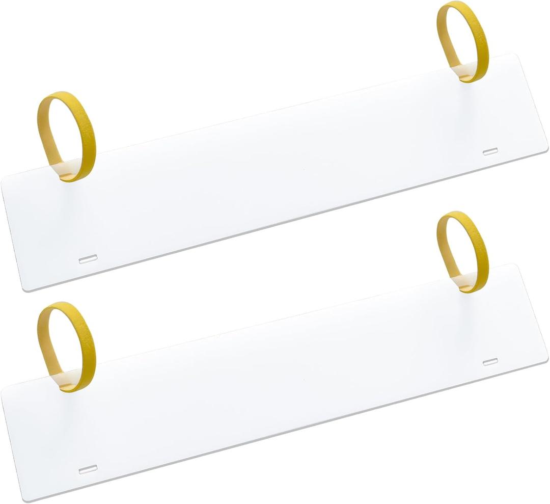 2 Pack Registration Sticker Plate 24" 4" Boat Registration Number Blank Board for Inflatable Dinghy, Registration Number Plate with Adjustable Velcro for Life Boat Registration Holder