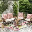 3 x OTOSTAR Set of 4 Waterproof Throw Pillow Covers 16x16 Inch Farmhouse Geometric Square Pillow Cases for Couch Patio Furniture Balcony Garden Outdoor DecorationGeometry70-Pink