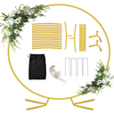 7.2FT Round Balloon Arch Stand,Gold Arch Backdrop Stand for PartiesMetal Circle Wedding Arch Heavy Duty for Ceremony Birthday Party Anniversary Bridal Graduation Decoration