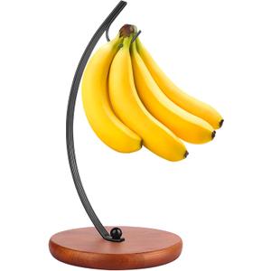 Banana Holder Stand - Hanging Hook Stands, Banana Hanger Hook Stand for Kitchen Counter (Modern, Black)
