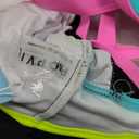 popvil Women's One Piece 2025 Tummy Control Swimsuits Neon Color Block Swimwear Deep V Neck Slimming Bathing Suit (Medium, Black&blue)