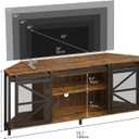Corner TV Stand for 50 Inch TV, Rustic Entertainment Center, 55.1"W x 15.7"D x 21.6"H
