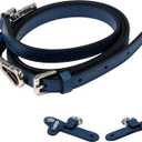 DOSIBAG Leather Replacement Straps for Le Pliage Mini Pouch Bags, Adjustable Crossbody & Shoulder Handbag Straps for Women (Dark Blue)