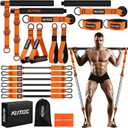 KUTIZE Pilates Bar Kit with Resistance Bands, Heavy Duty Pilates Equipment for Men, Training Bands with Handles for Legs, Hip, Back, Arm, Abs, Chest, Shoulders, Portable Home Gym Workout Equipment (1-Orange)