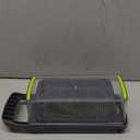 Vegetable Chopper Dicer with Container | Cheese Grater Mandoline Slicer Cabbage Shredder French Fry Cutter Stainless Steel for Veggie Onion Potato Fruit Food, Manual Hand Cooking Gadget for Kitchen (8 Blades, Gray)