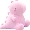 VHYHCY Cute Dinosaur Plush Toys, Fat Dinosaur Stuffed Animals Dolls, Soft Plush Dino Plushie, Birthday Gifts for Kids Girls Boys Pink 12 inch